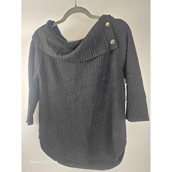 Women's szSP, Oversized fold down neck, black, 89th and Madison, NWT - Picture 2 of 8